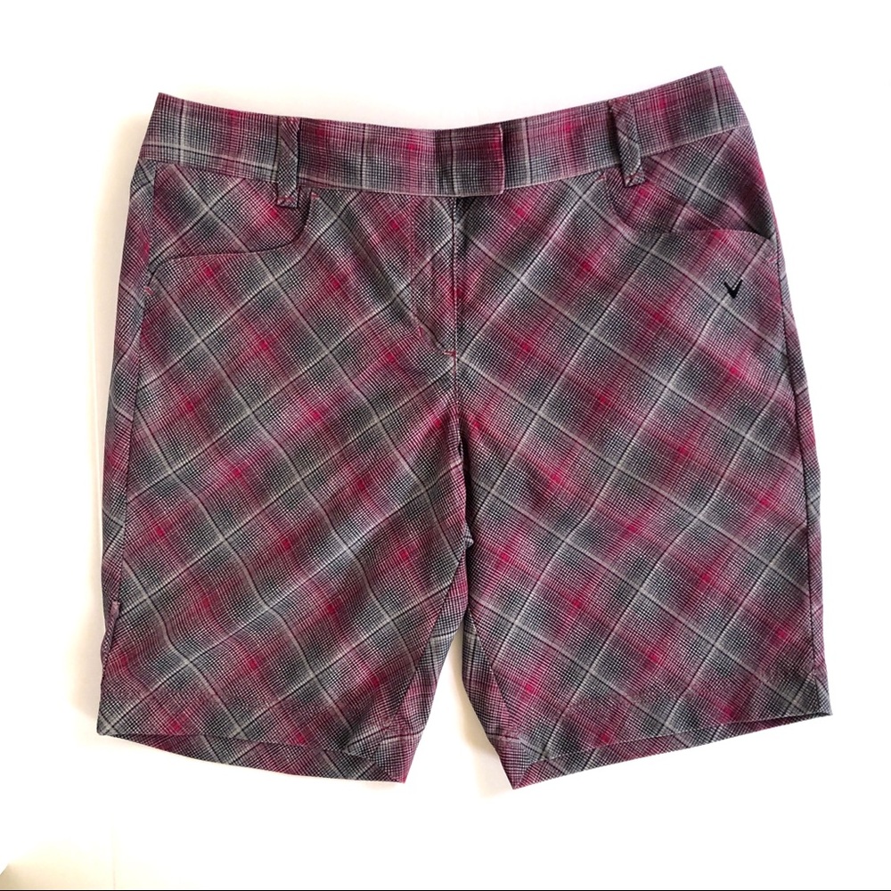 * Callaway Opti-Dri Women’s Golf Shorts plaid size 12
